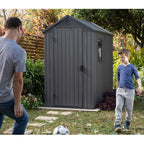 Keter Darwin 4' x 6' Outdoor Garden Tool Storage Shed w/ Window, Graphite