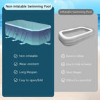 Foldable Swimming Pool, Large Non-Inflatable Outdoor Pools for Kids Adults Above Ground Pools, 116in