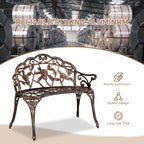 Ktaxon Outdoor Patio Park Garden Bench Courtyard Leisure Rose Cast Aluminum, Outdoor Loveset, Bronze