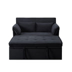 Gewnee 46" Velvet Sleeper Sofa Reclining Convertible Futon Couch Bed for Living Room, Guest & Small Spaces(Black)