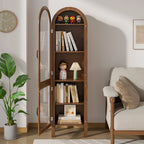 Fiogmub Tall Arched Storage Display Cabinet, Arched Pantry Cabinet with Doors, Acrylic Glass Doors