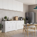 Homfa Sideboard Storage Cabinet with 3 Drawers & 3 Doors, 53.54'' Wide Buffet Cabinet for Dining Room, White