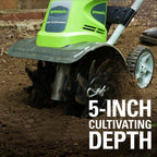 Greenworks 8 Amp 10-inch Corded Electric Cultivator/Tiller, 27072