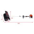Power Snow Sweeper Brush Machine, 52cc Gasoline Walk-Behind Power Broom for Artificial Lawn Dirt Debris, 24" X 9" Brush, EPA Approved