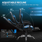 JONPONY Big and Tall 500LBS Gaming Chair, Ergonomic Design, Gamer Chair PU Leather with Footrest and Lumbar Support, High Back Office Chair Support 8 Hours Long Sitting,Red Computer Chair,Red