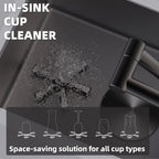 RV Sink, 12 x 17 Inch Undermount Bar Sink Premium Stainless Steel RV Kitchen Sink with Hideaway Faucet and Glass Rinser, Dark Grey