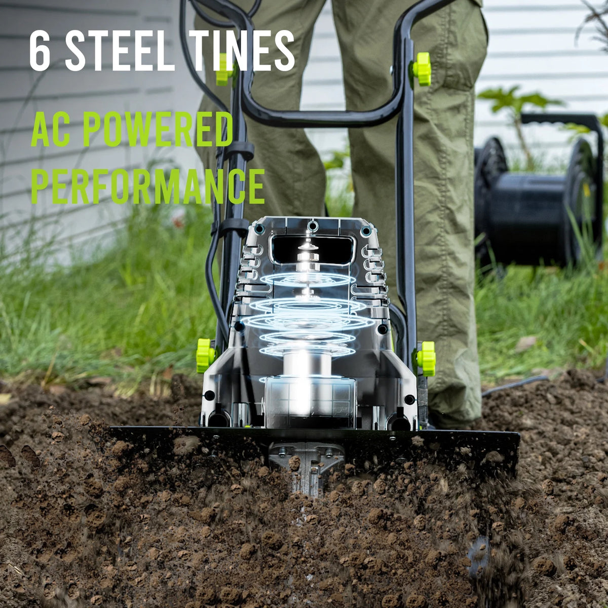 Steelite 14-Inch Corded Electric Tiller,10-Amp Electric Tiller and Cultivator for Gardening, Lightweight Rototiller