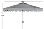 Safavieh Venice 9' Market Crank Tilt Patio Umbrella, Navy/White