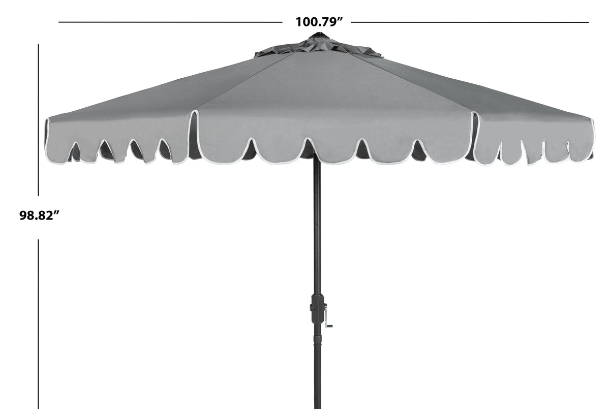 Safavieh Venice 9' Market Crank Tilt Patio Umbrella, Navy/White