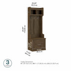 Woodland 24W Hall Tree & Shoe Bench w/ Drawer in White Ash - Engineered Wood