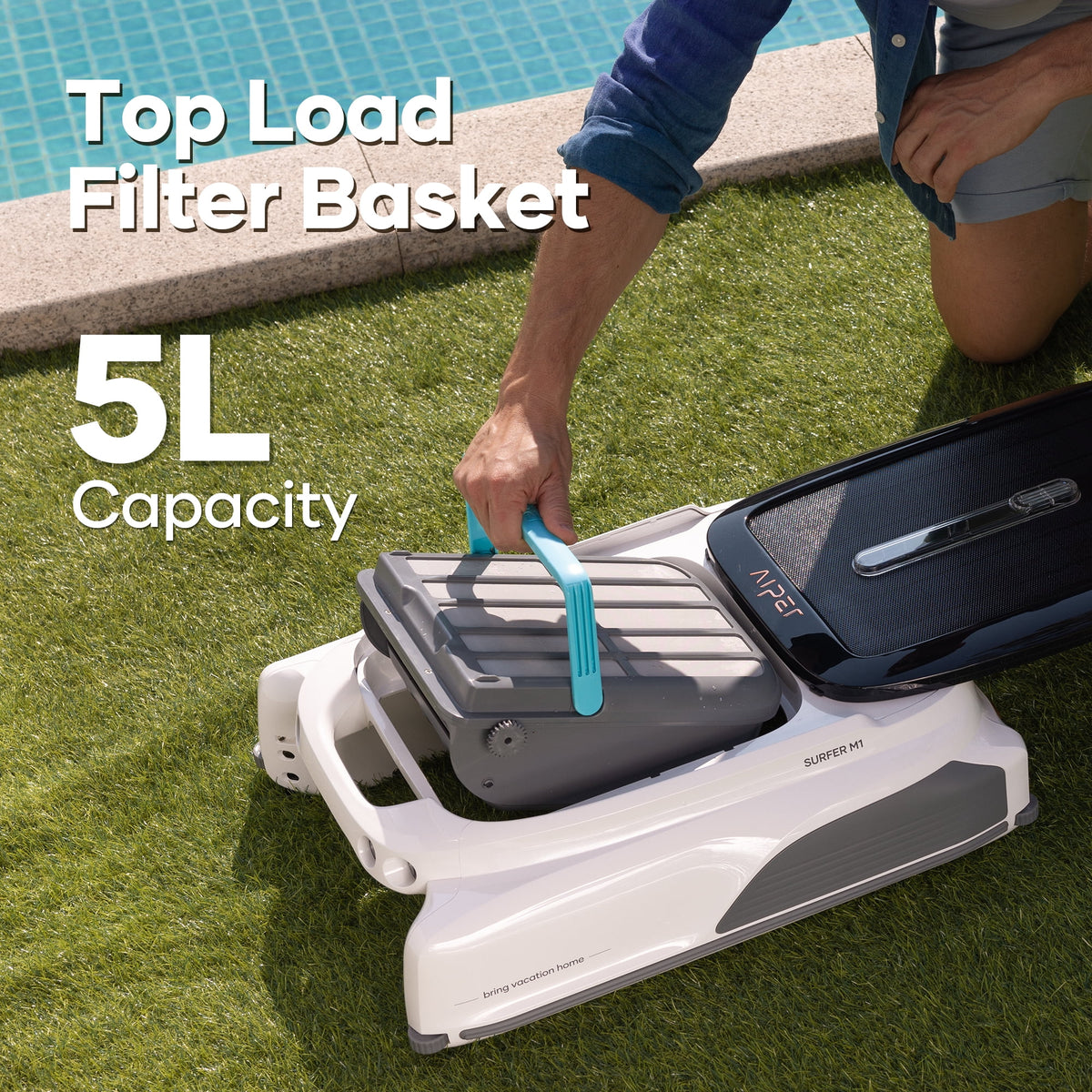 Aiper Surfer M1 Automatic Pool Skimmer Robotic Surface Cleaner with App Control & Solar Powered