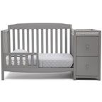 Delta Children Mason 6-in-1 Convertible Crib and Changer. Gray