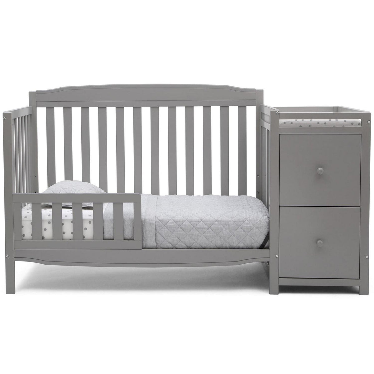 Delta Children Mason 6-in-1 Convertible Crib and Changer. Gray