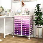Costway 20 Drawer Rolling Storage Cart Tools Scrapbook Paper Office School Organizer Yellow