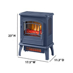 ClassicFlame 17.5"W Infrared Quartz Electric Stove Heater, Insignia Blue