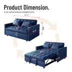 Gewnee 55'' Modern Convertible Velvet Sofa Bed with Pull-Out Twin Bed, Adjustable Backrest for Living Room, Office (Dark Gray)