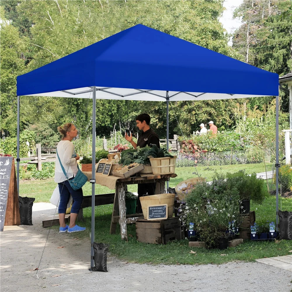 Renwick 8x8 Ft Instant Pop Up Canopy with One Push To Lock Setup Mechanism, Blue