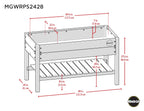Miracle-Gro Wood 2 x 4 ft. Raised Garden Planter with Shelf