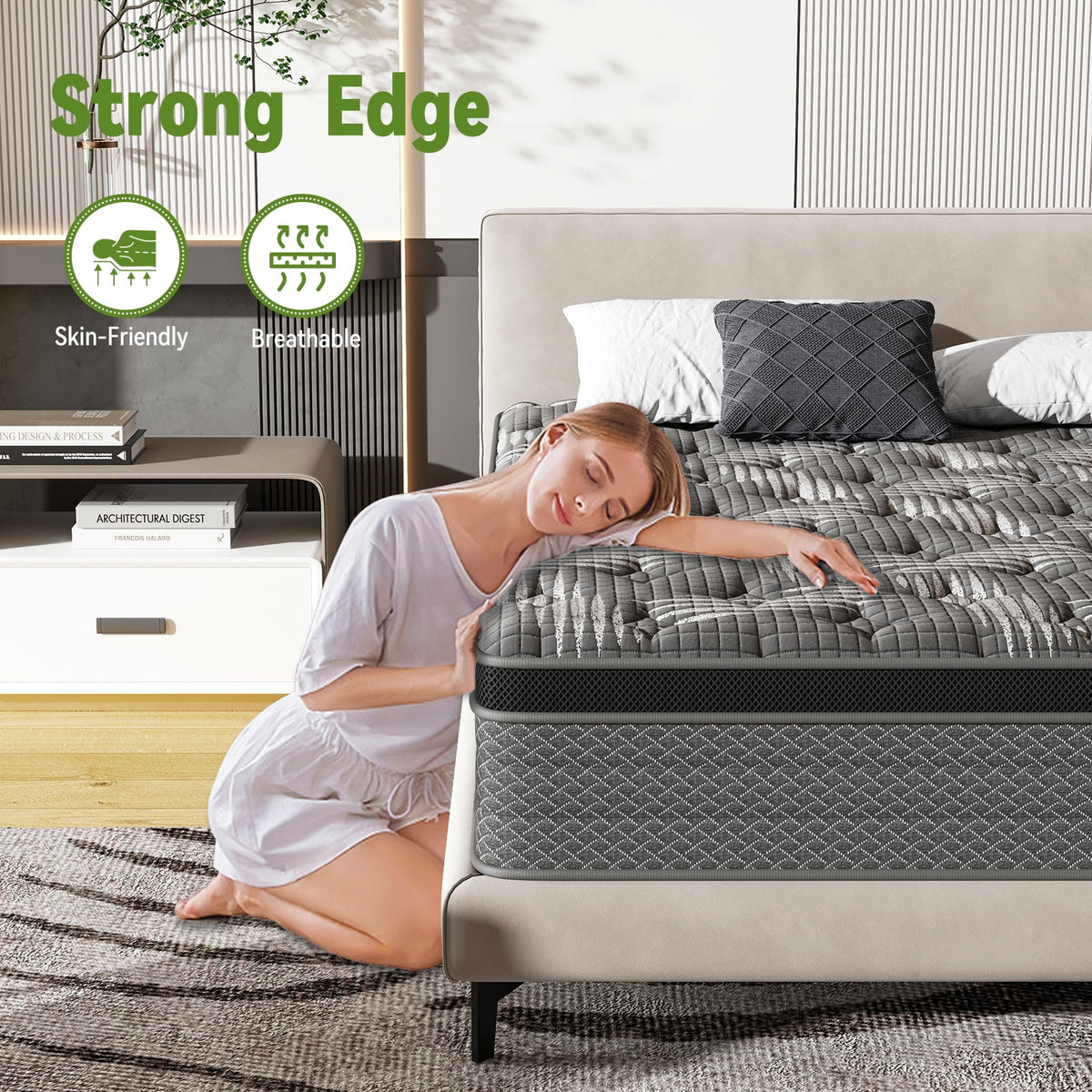 King Mattress,Nisien 14 Inch Hybrid Mattress in a Box, Gel Foam Mattress, Individually Wrapped Pocket Coils Innerspring Mattress, Support & Pressure Relief, Medium Firm Feel, 76"*80"*14"