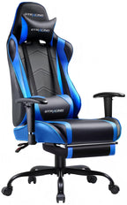 GTRACING Gaming Chair, Ergonomic Office Desk Chair with Lumbar Support, PU Leather, Footrest & Adjustable Headrest, Red