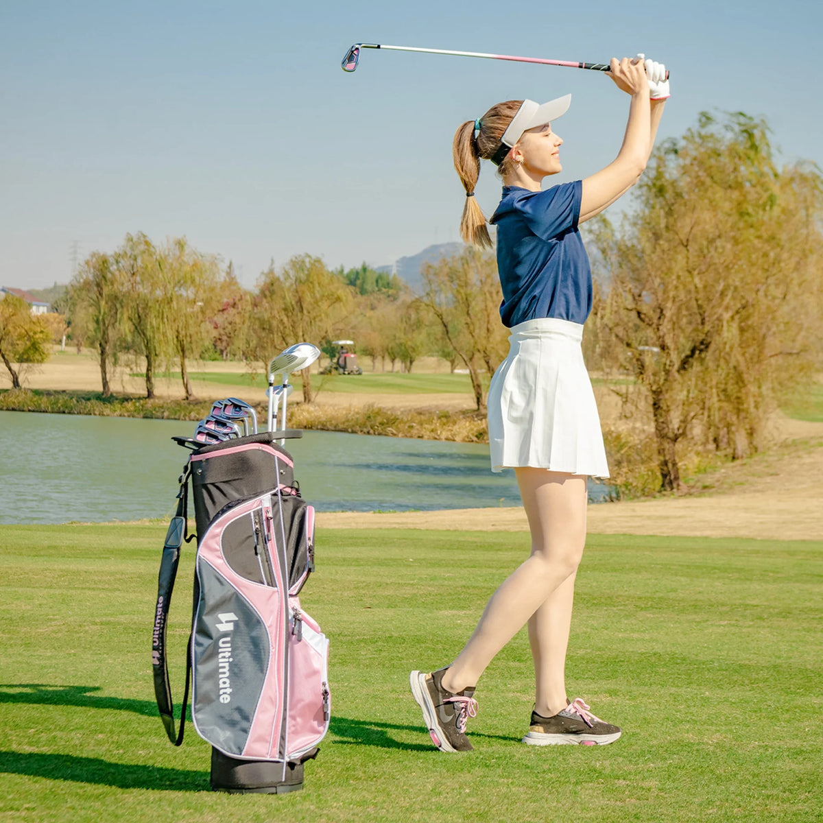 Ultimate Women��s Complete Golf Club Set Golf Club Package Set w/ Rain Hood, Right Hand Purple