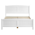 Zimtown Twin Bed Frame,Solid Pine Wood Kids Twin Platform Bed Frame, Bedroom Twin Bed with Headboard for Adults, White