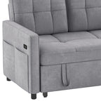 Dextrus  3-in-1 Convertible Futon Sofa Bed, Modern Sleeper Sofa with Pull-Out Bed for Small Place, Beige