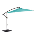 JUSTLET 10ft Heavy Duty Patio Hanging Offset Cantilever Patio Umbrella W/ 4-Piece Base Included Included, Beige