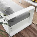 Lounge Sofa Table Set, Grey Gray, Aluminum, Metal, Fabric, Modern Contemporary, Outdoor Patio Balcony Cafe Bistro Garden Furniture Hotel Hospitality