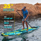 Genreen Inflatable Fishing Paddle Board 11" Stand up Paddle Board with Full SUP Premium Accessories