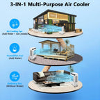 Garvee Air Coolers For Home Quiet,Evaporative Air Cooler 4100 CFM Swamp Cooler Air Conditioner with Remote Control and 4 Ice Packs, 3 Modes & Wind Speeds for Outdoor, Indoor, Garage, 15.8 Gallons