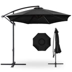 Best Choice Products 10ft Offset Hanging Outdoor Market Patio Umbrella w/ Easy Tilt Adjustment - Tan