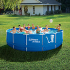 Open Box Summer Waves Active 10 Foot Metal Frame Above Ground Pool Set w/ Pump