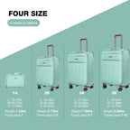 Travelhouse 4 Piece Luggage Set Softside Expandable Lightweight Suitcase with Double Spinner Wheels.(Black)