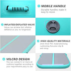 Gymnastics Mat Set 10FT Inflatable Tumbling Mat, 39*24 inch Air Roller Gymnastics Barrel and 3 Air Block with 800W Air Pump for Training Cheerleading Home Use Yoga and Water Use