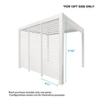 Mirador 10'x10' 111S Outdoor Pergola Accessories-Aluminum Fixed Shutter Wall, Dark Gray