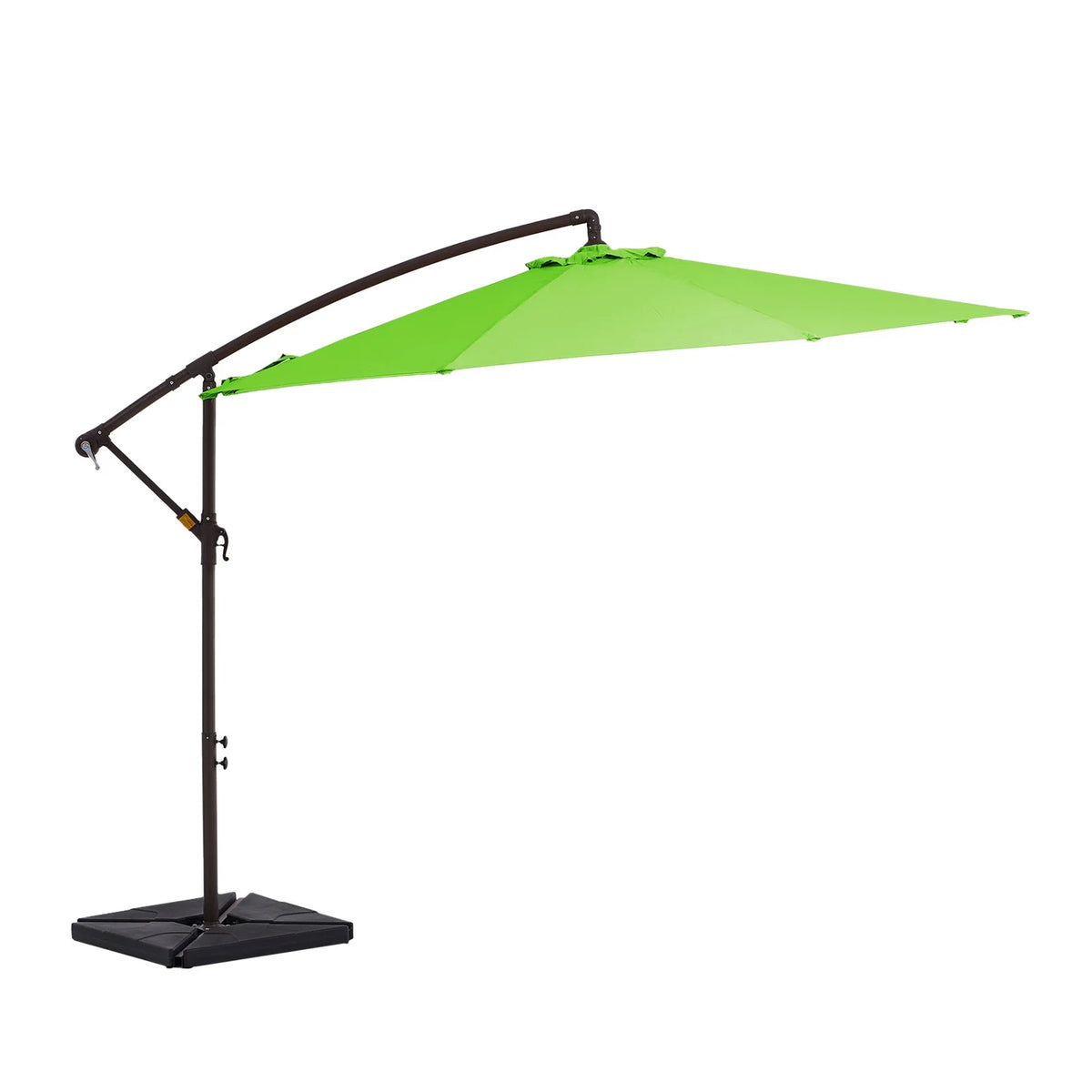 JUSTLET 10ft Heavy Duty Patio Hanging Offset Cantilever Patio Umbrella W/ 4-Piece Base Included Included, Beige