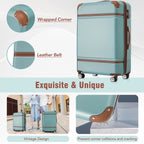 DUOSONG Hardshell Luggage Sets 4 Pieces 20"+24"+28" Luggages And Cosmetic Case Spinner Suitcase With Tsa Lock Lightweight White ABS Travel Luggage Hard Case