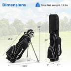Costway Men's Complete Golf Clubs Package Set 10 Pieces Includes Alloy Driver