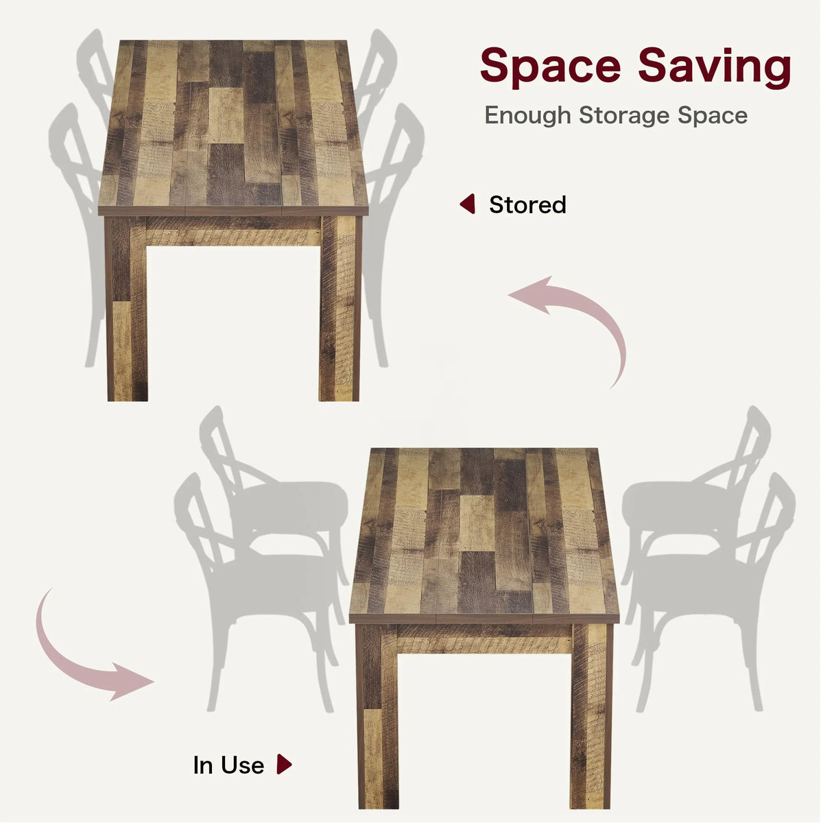 Dining Table for 4-6,63-inch Dining Tables for 4,Farmhouse Kitchen Table with Large Tabletop,Rectangular Dining Room Table,Kitchen Dining Table Dinner Table for Kitchen,Living Room��Only table��