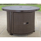 Better Homes & Gardens Colebrooke 37" Round 50,000 BTU Propane Gas Fire Pit Table with Glass Beads, Metal Lid and Protective Cover