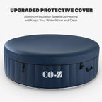 CO-Z 5x5ft PVC Square Inflatable Spa Tub & 120 Massaging Jets for Patio & More for 4-person Blue