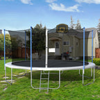 14FT Outdoor Trampoline with Safety Enclosure, Steel Tube Frame, Ladder & Secure Net - Heavy Duty, Blue