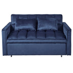 Gewnee 55'' Modern Convertible Velvet Sofa Bed with Pull-Out Twin Bed, Adjustable Backrest for Living Room, Office (Dark Gray)