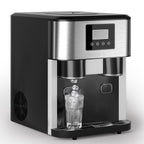 TABU 3 in 1 Ice Maker with Water Dispenser,40 lbs/24H,Ice Machine with Ice Crushing,Self Cleaning,Black