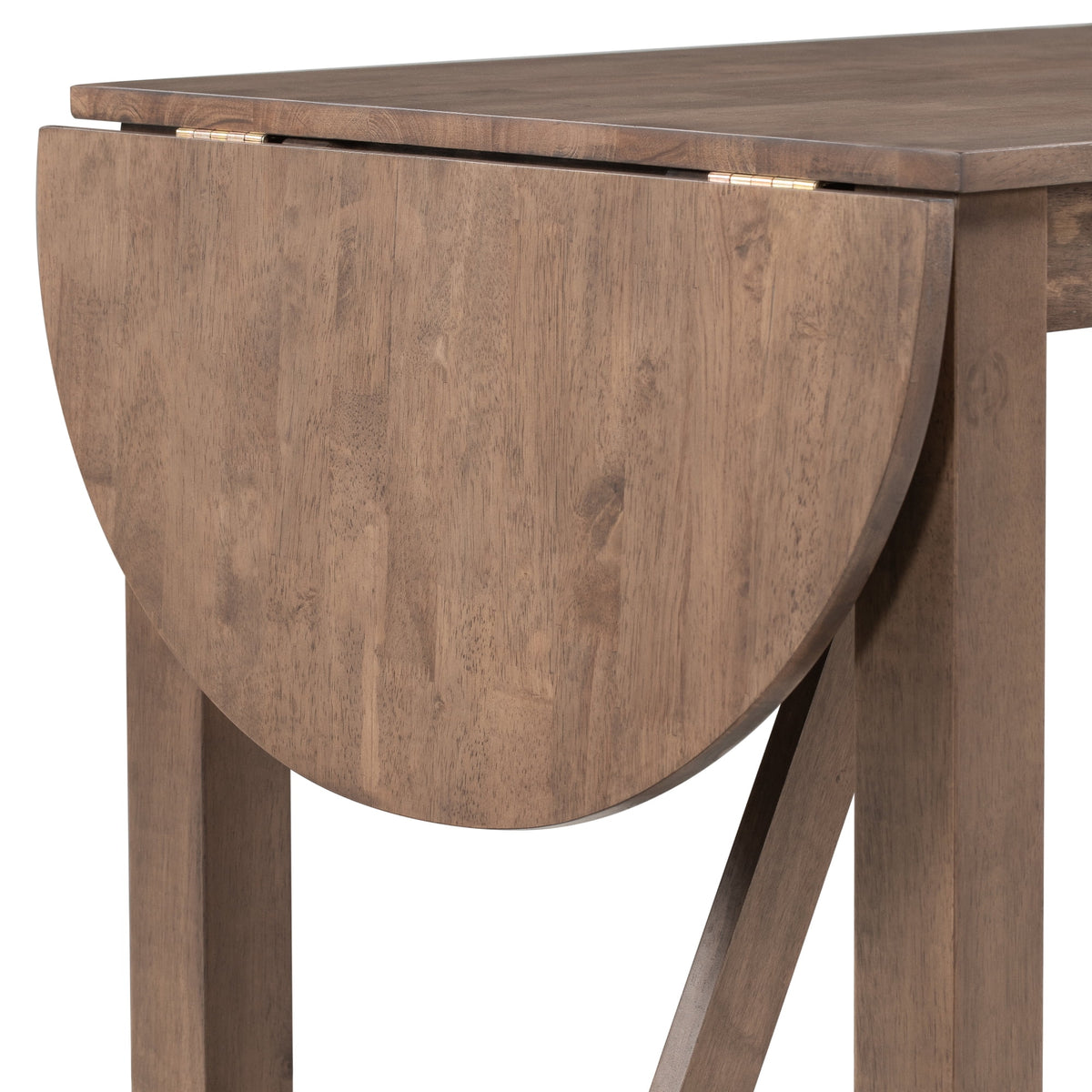 Harper & Bright Designs 3 Piece Wood Folding Dining Table Set Drop Leaf Table with 2 Padded Counter Height Dining Chairs for Small Place, Brown