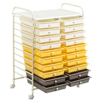 Costway 20 Drawer Rolling Storage Cart Tools Scrapbook Paper Office School Organizer Yellow