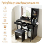 Mainstays Get Ready with Me GRWM Deluxe 2-Piece Vanity and Stool with Lighted Mirror and USB Power, White Finish
