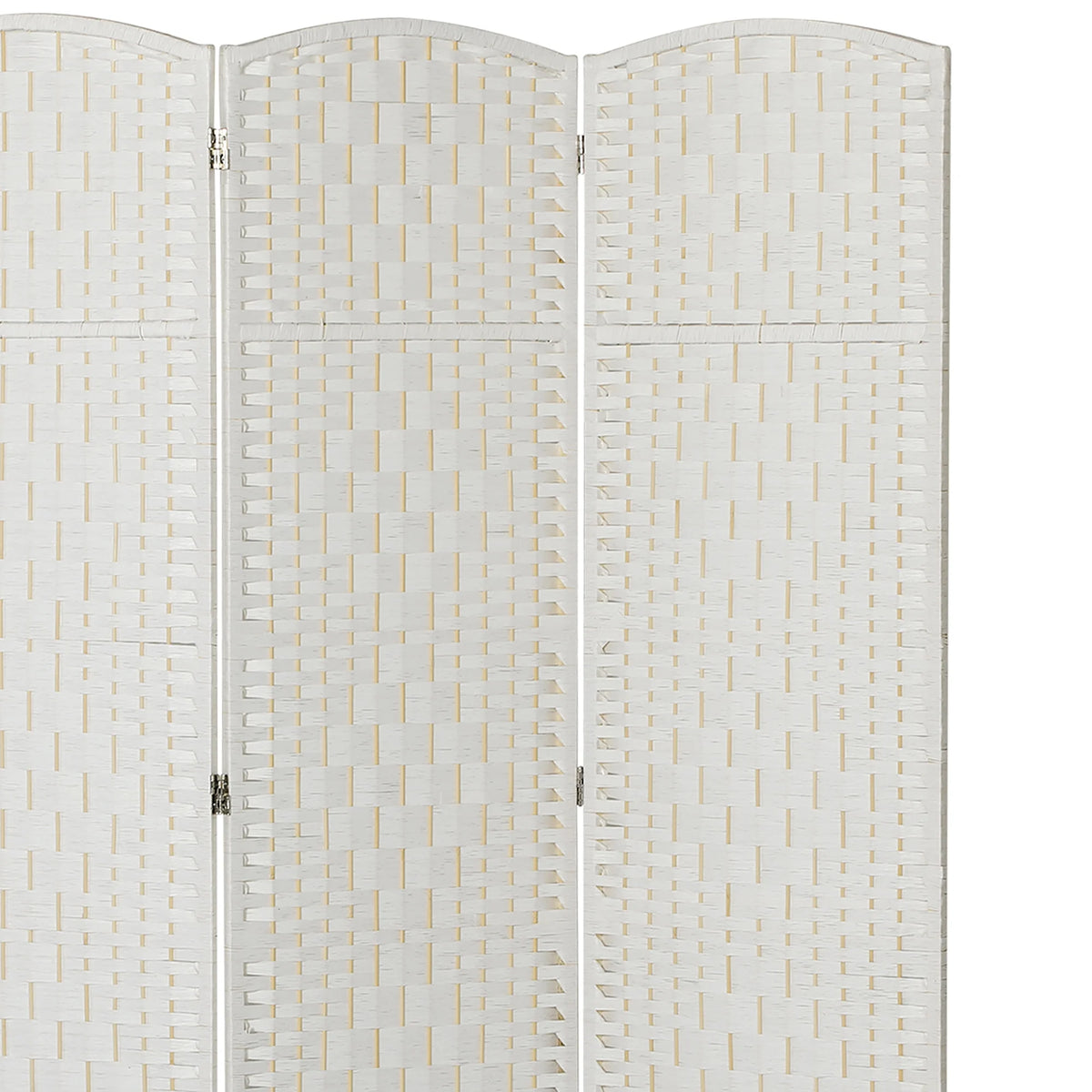 HOMCOM Room Divider, 3 Panel Folding Privacy Screen, 6FT Tall Portable Wicker Weave Partition Wall Divider for Bedroom, Home Office, White