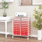 Costway 20 Drawer Rolling Storage Cart Tools Scrapbook Paper Office School Organizer Yellow